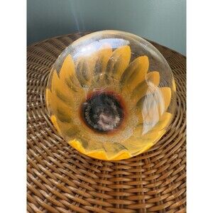 Pier One Imports Sunflower Painted Glass Round Sphere Decorative‎ Glass